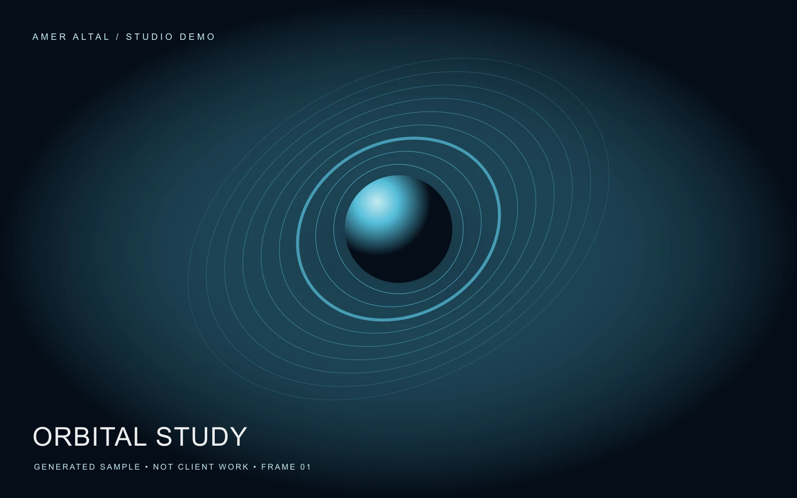 Generated orbital study abstract sample, frame 1. Demo content only.