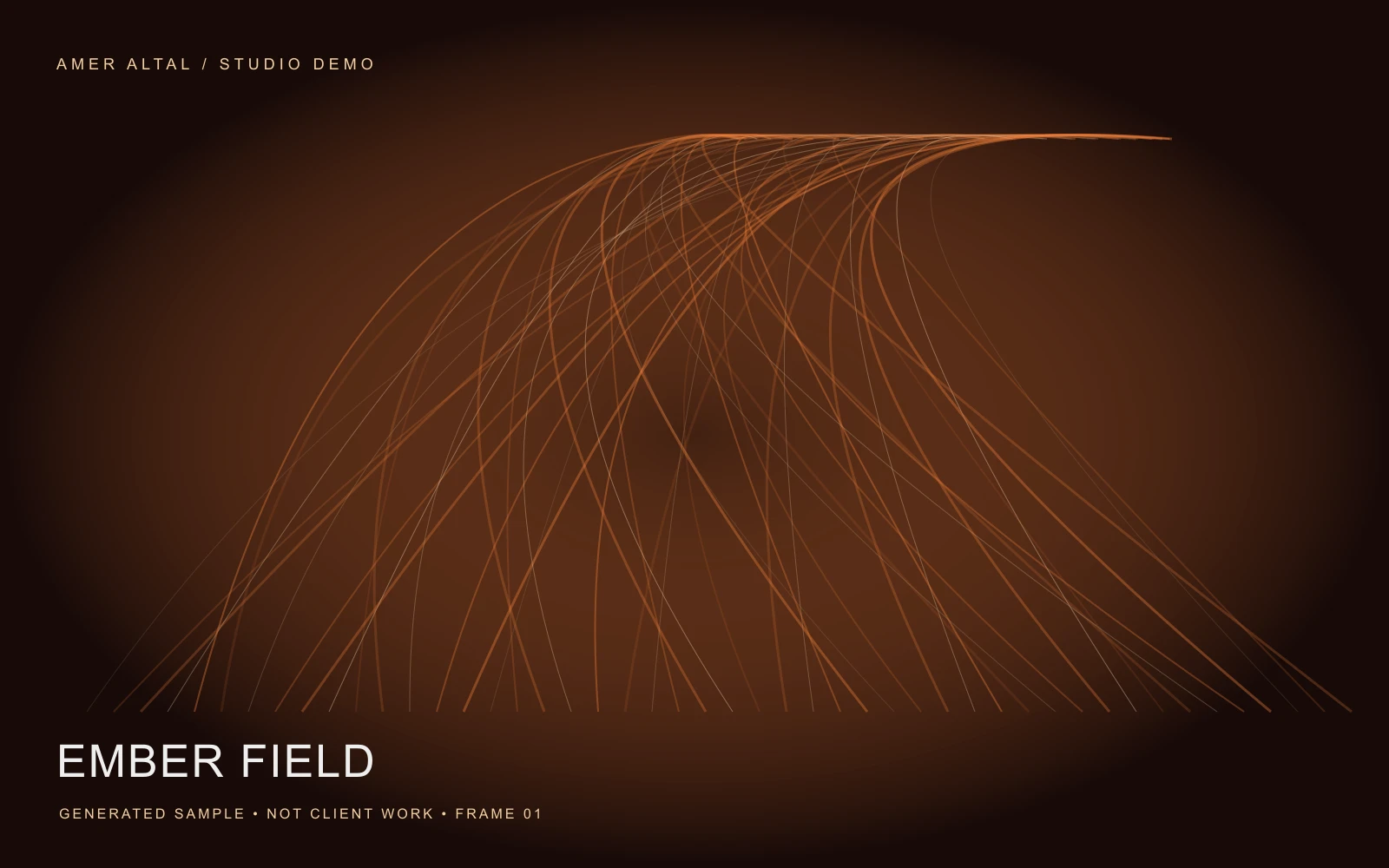Generated ember field abstract sample, frame 1. Demo content only.